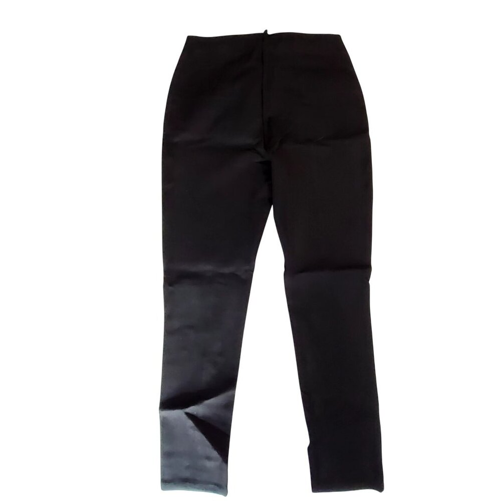 Zara Womens Black High-Waisted Slim Fit Trousers Size XL 50%+ Viscose Blend - Picture 2 of 13